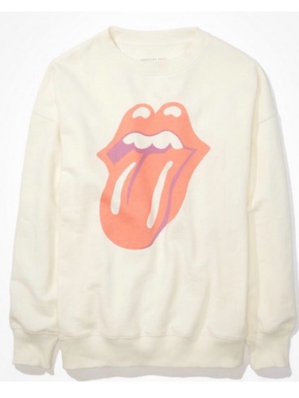 NWOT American Eagle Rolling Stones Sweatshirt, Cream, XL
